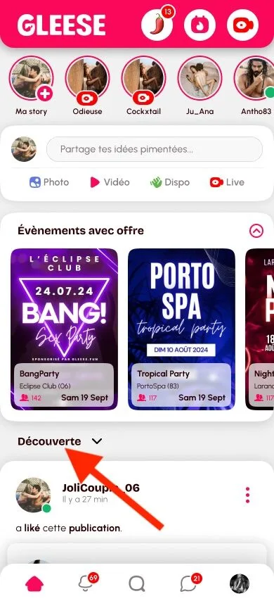 changer le fil d'actualité sur gleese