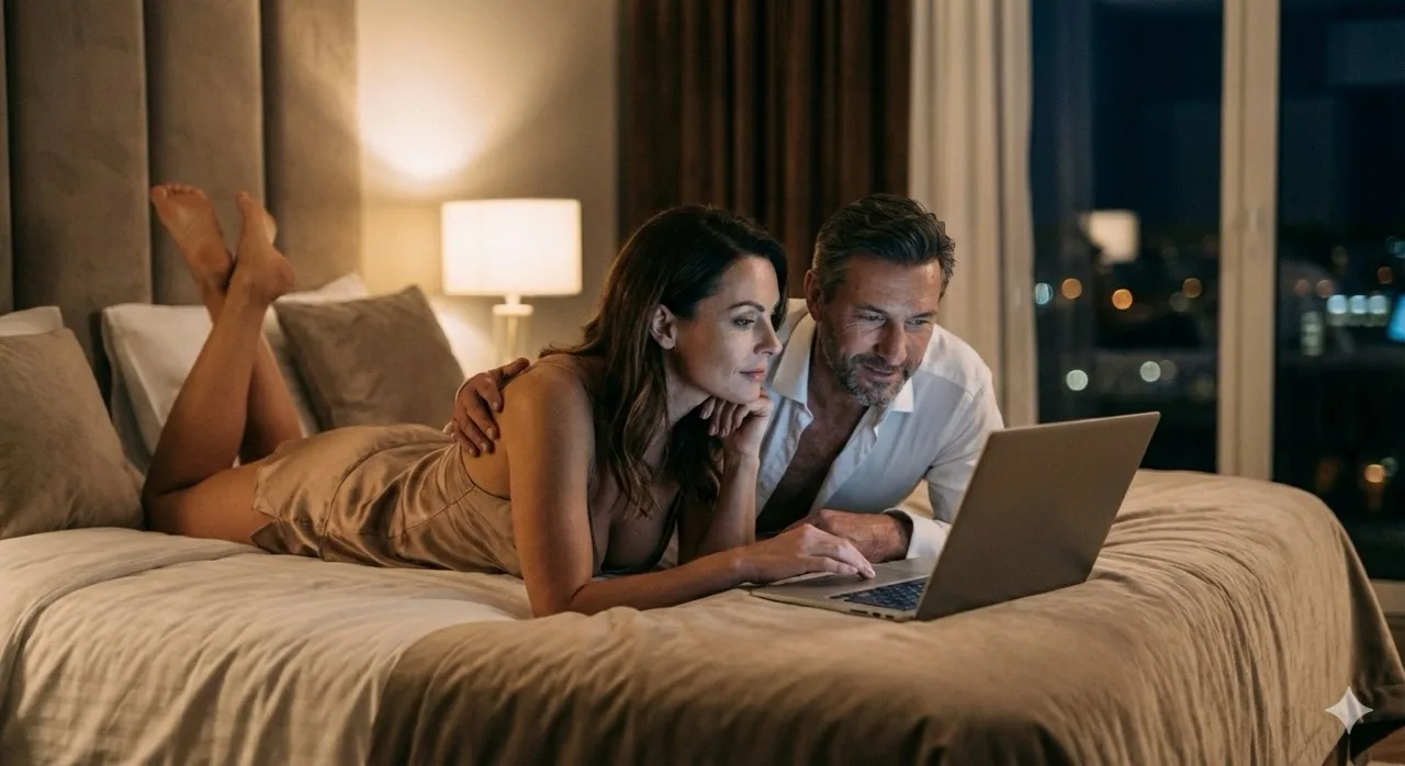 Un couple en train de faire une cam coquine sur Gleese